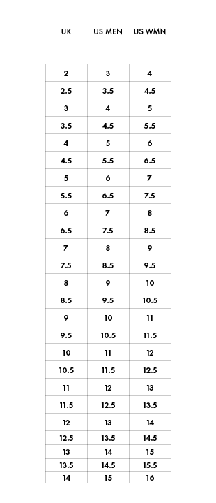 Scarpa Size Chart